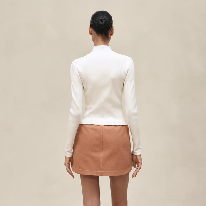 Blanc Naturel Zipped Cardigan