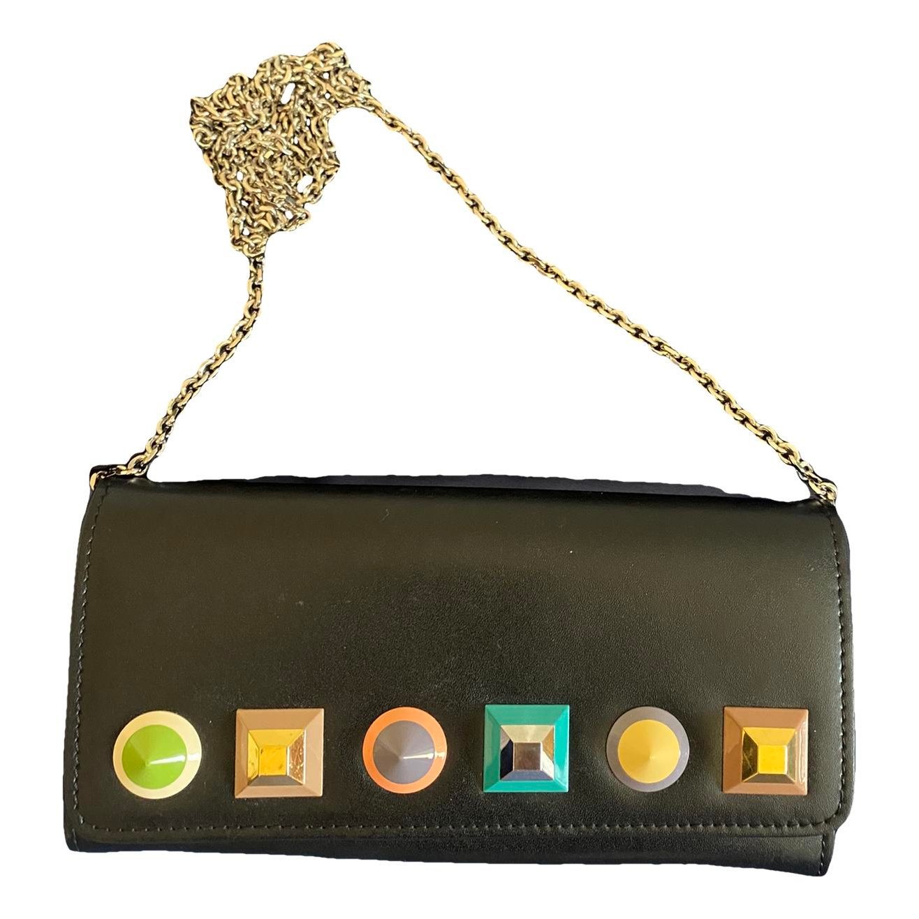 Baguette leather clutch bag