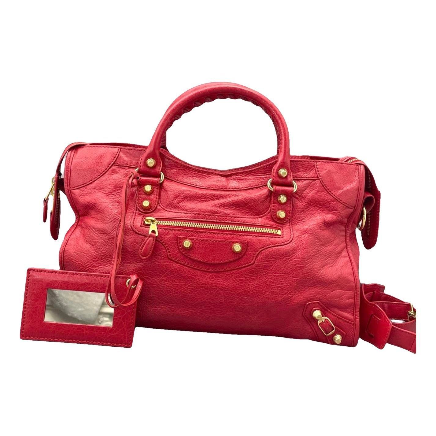City leather handbag