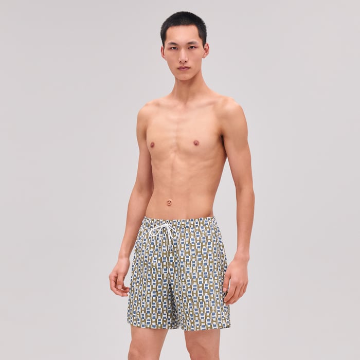 Matcha "Quadri'H" Swim Trunks