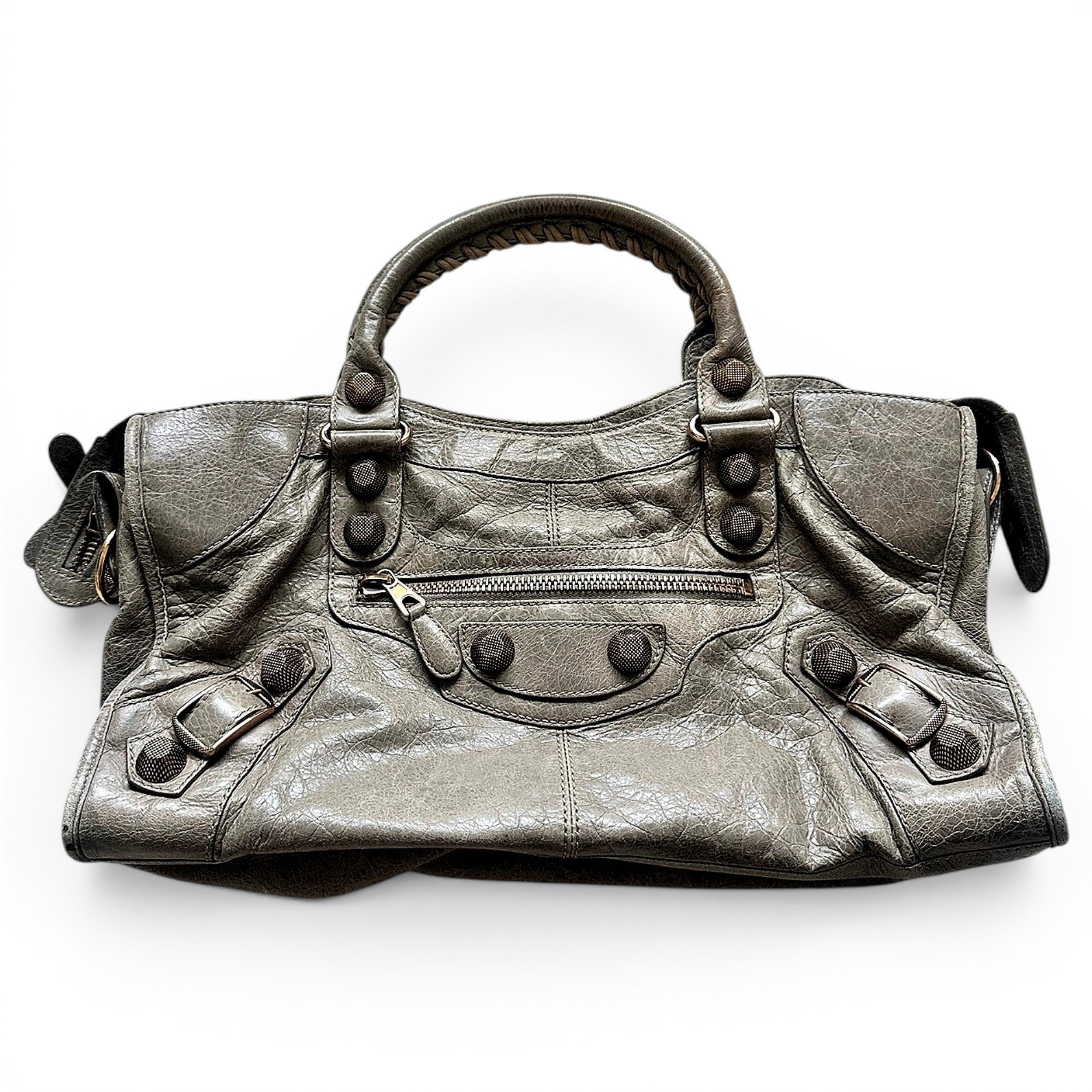 City leather handbag