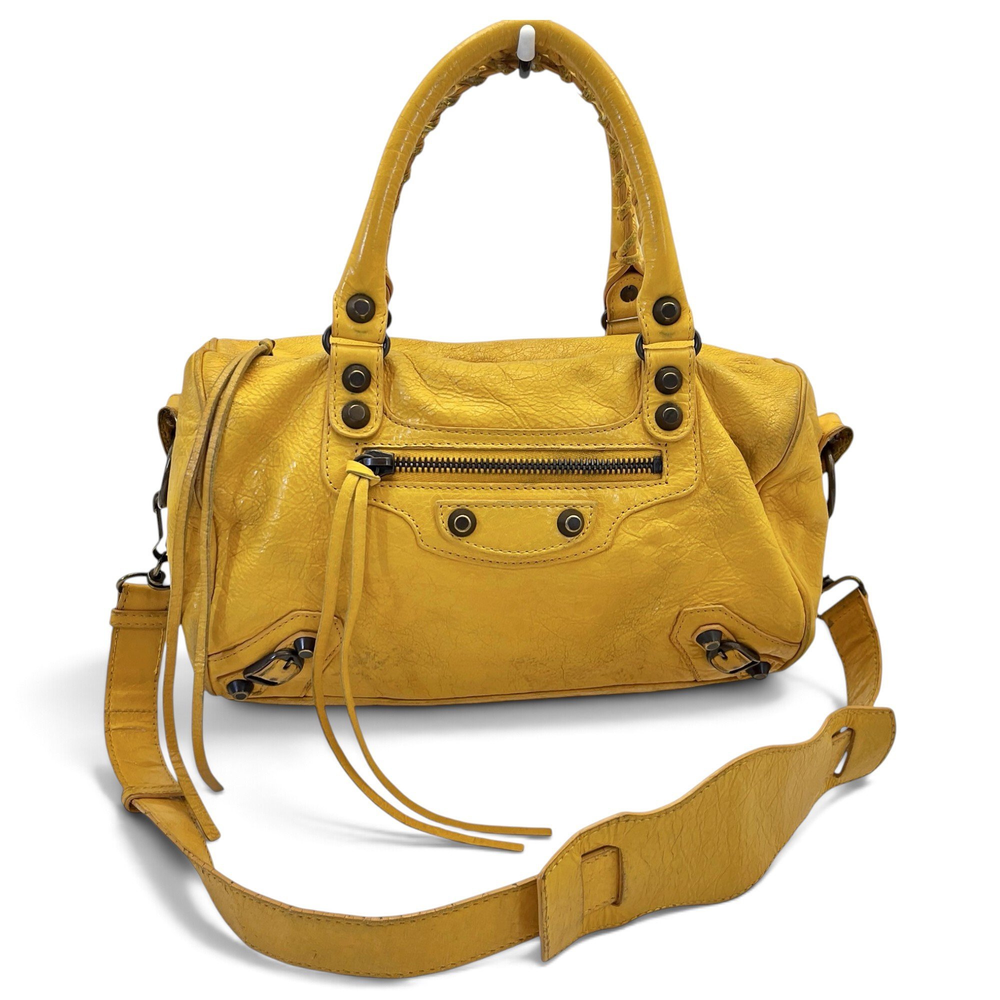 City leather handbag