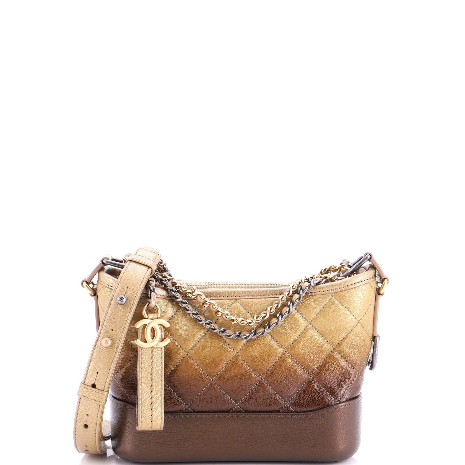 Gabrielle Hobo Quilted Ombre Goatskin Small