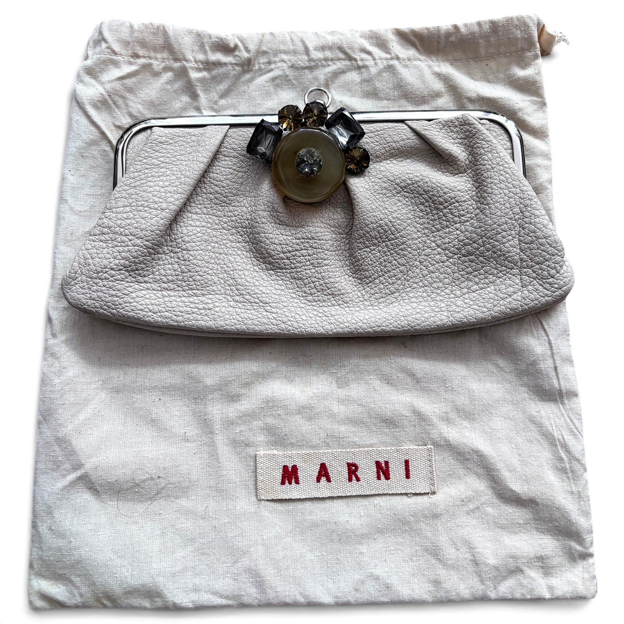 Leather clutch bag