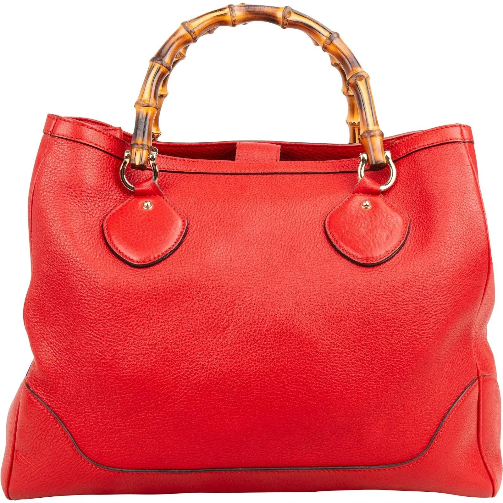 Bamboo Top Handle leather handbag