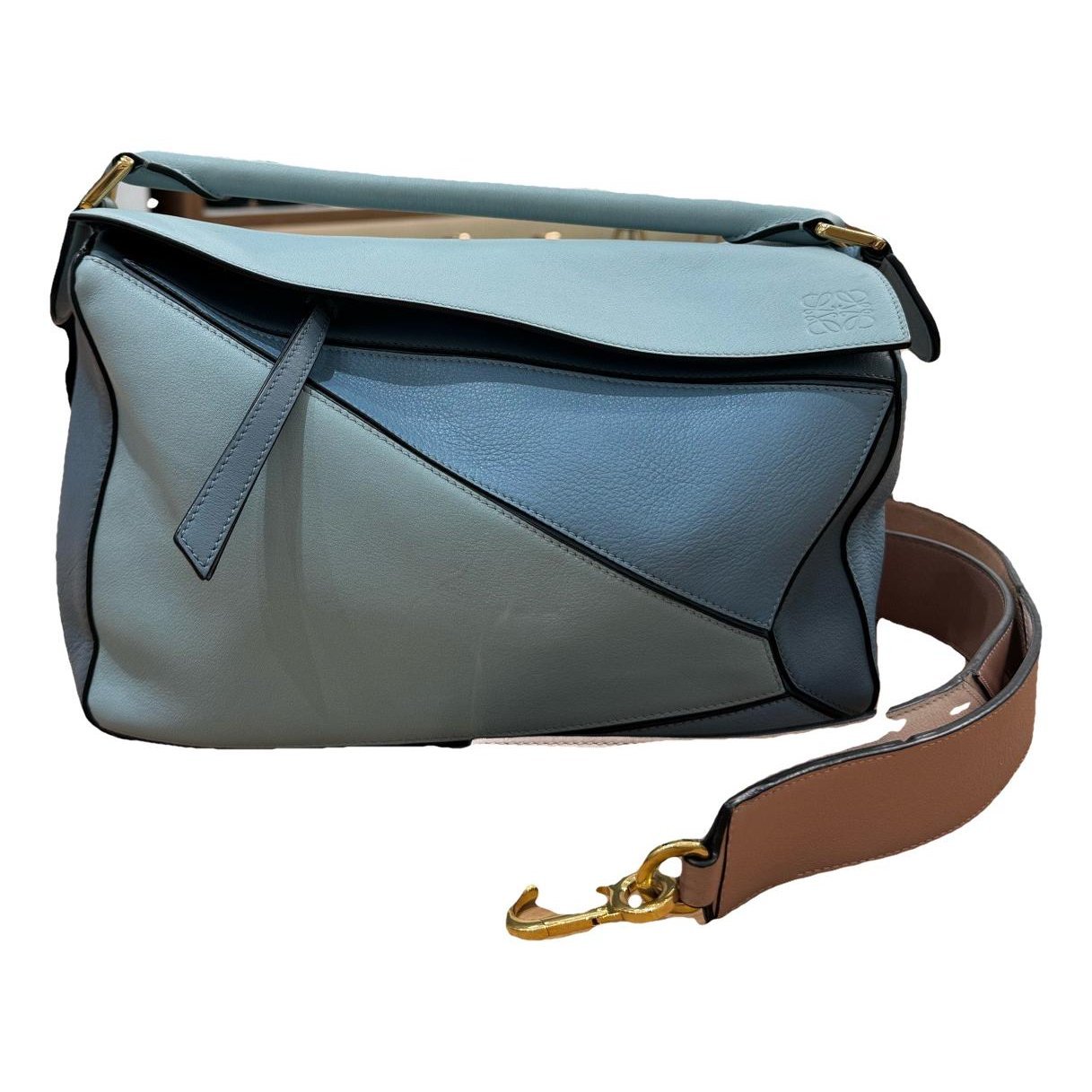 Puzzle leather handbag