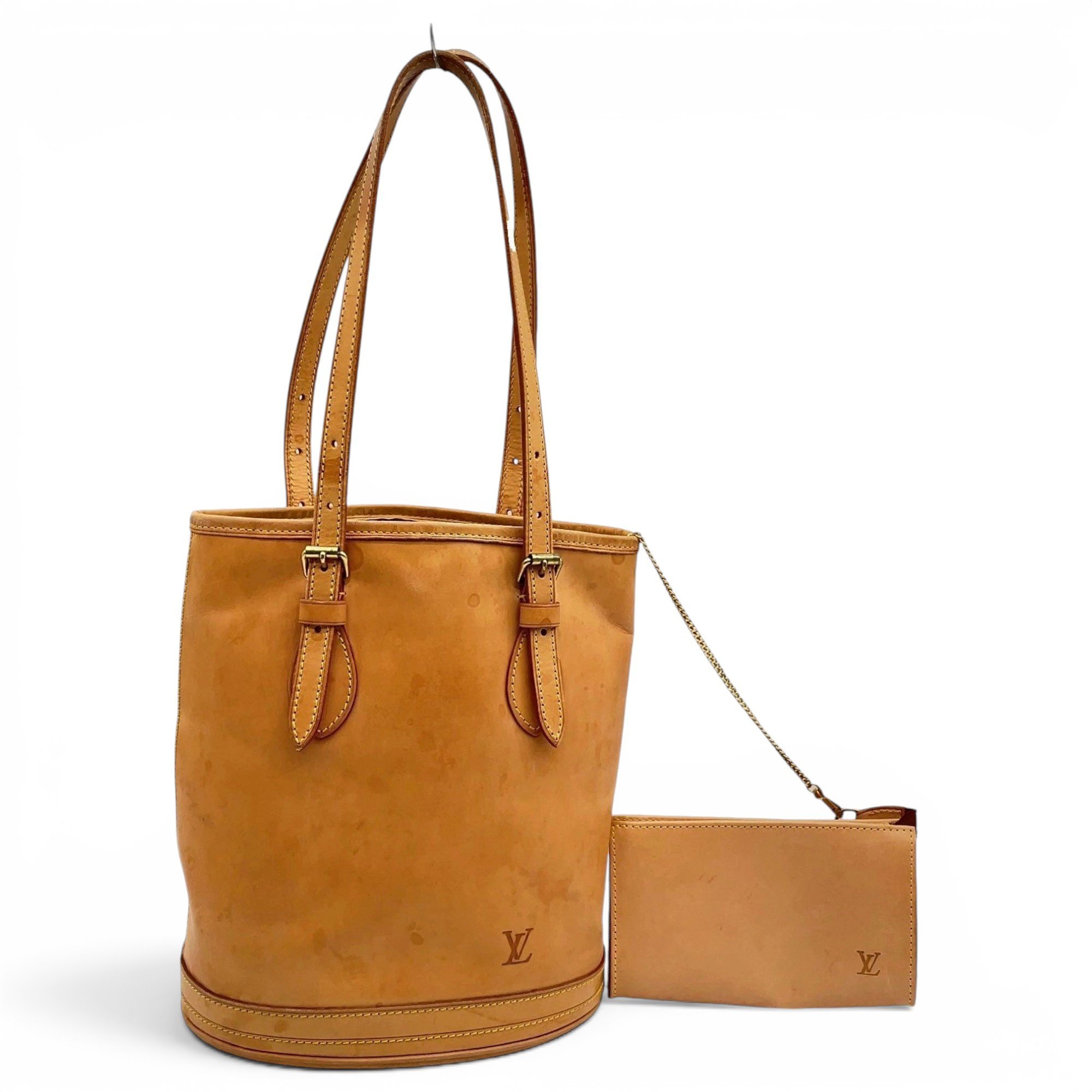Bucket leather handbag