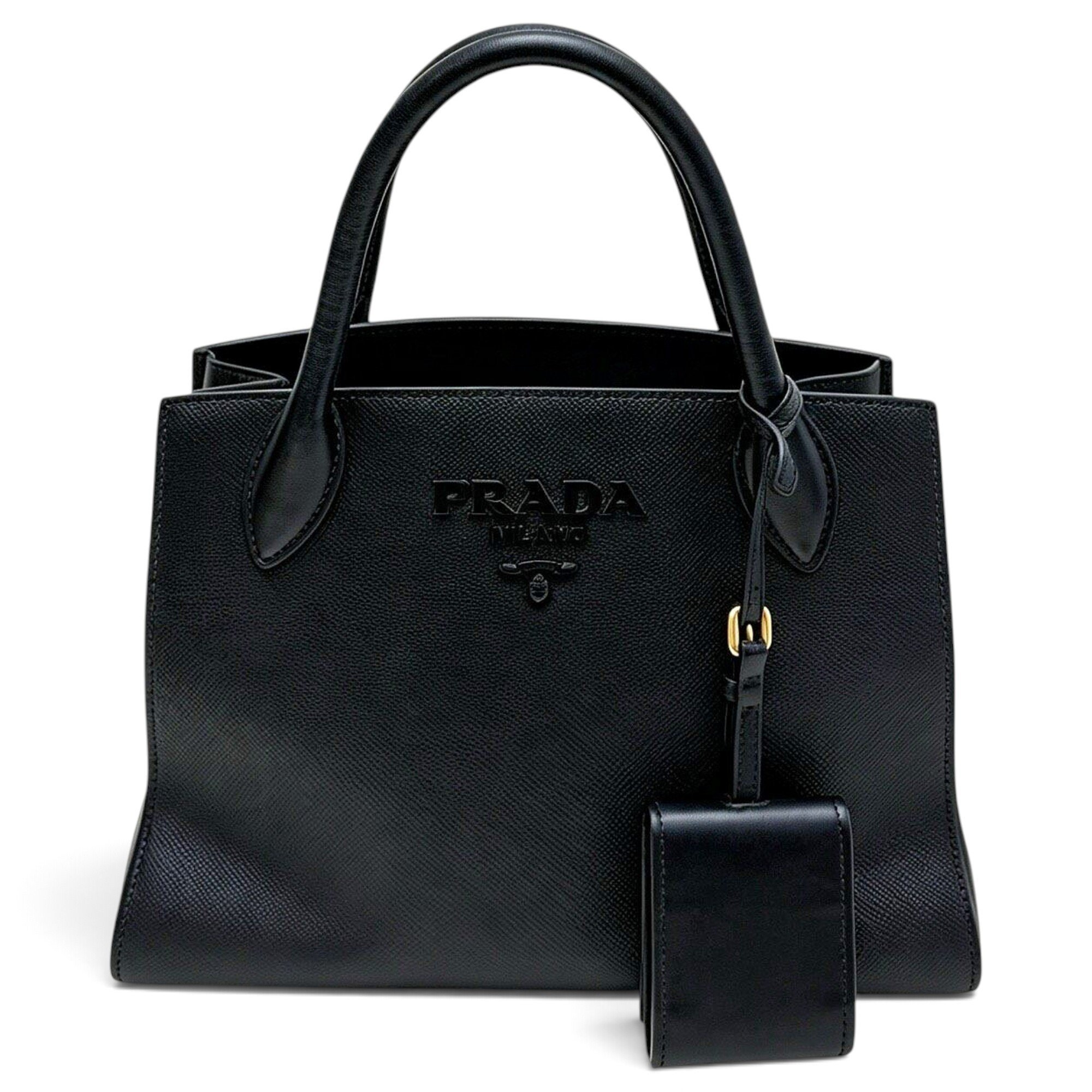 Monochrome leather tote