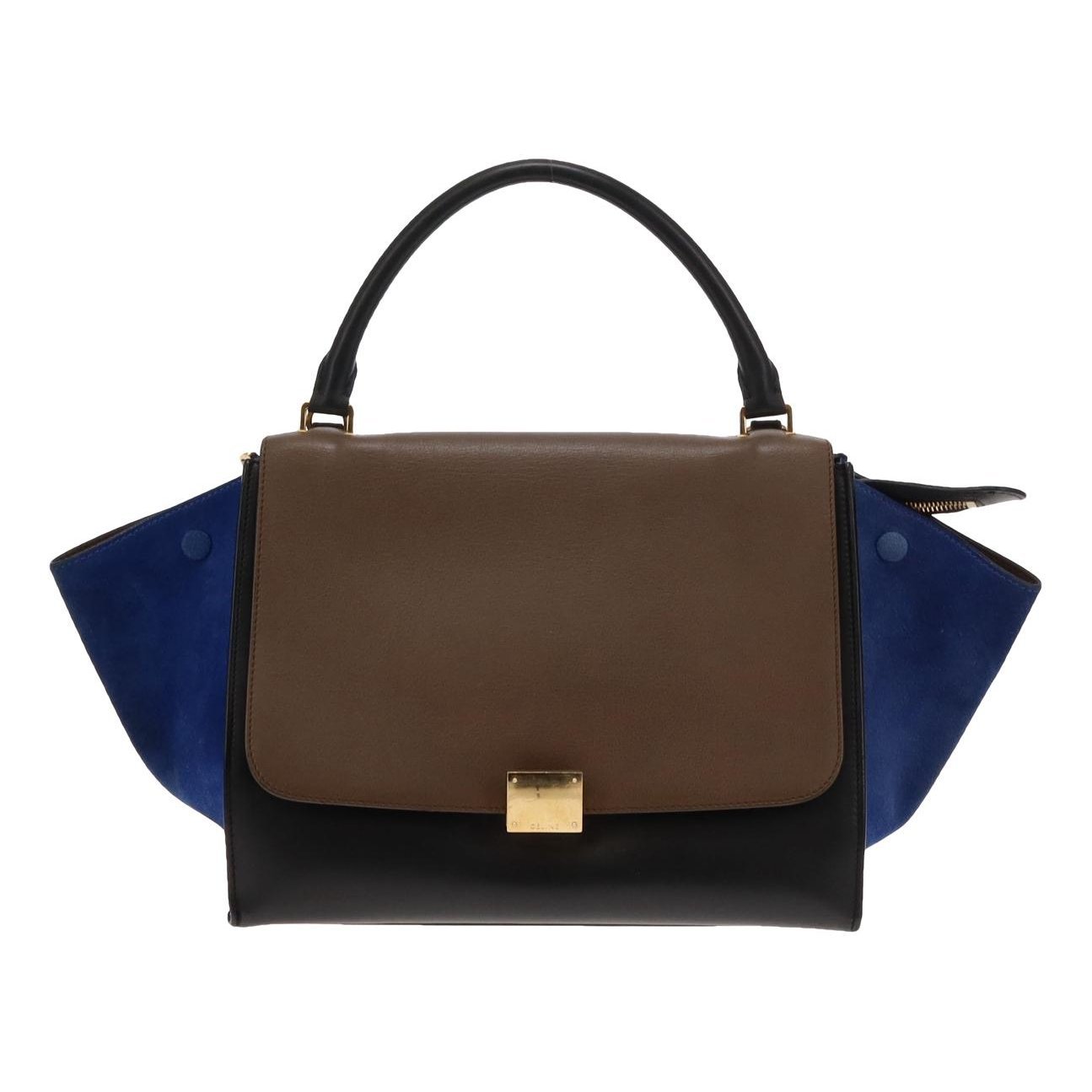 Trapèze leather handbag