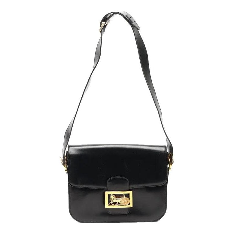 Clasp box leather handbag