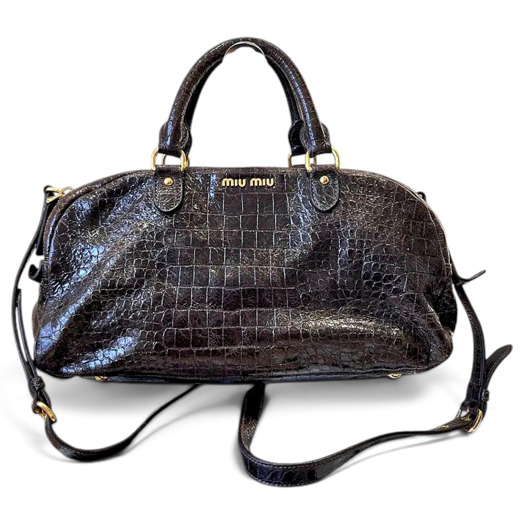 Miu Belle leather handbag