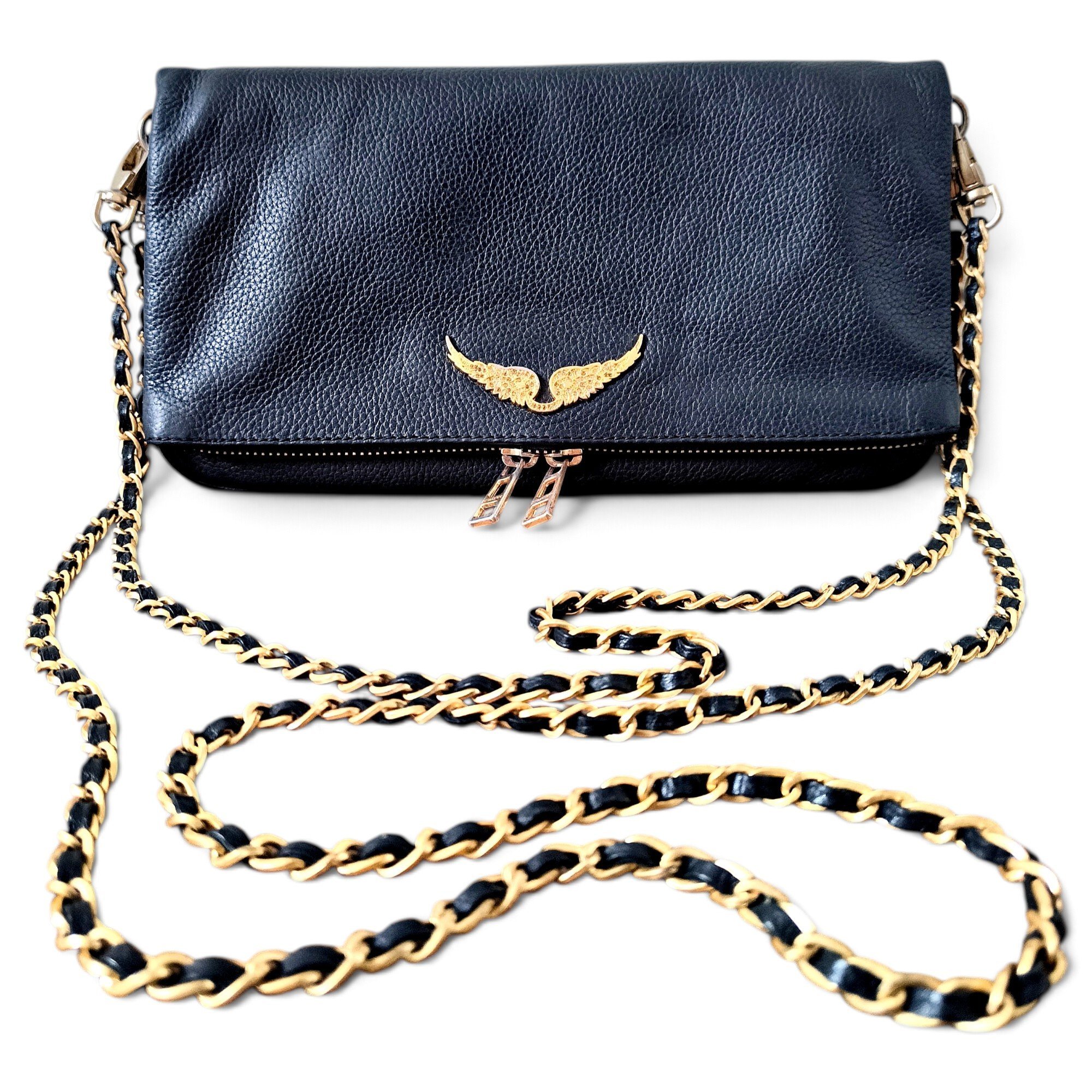 Rock leather clutch bag