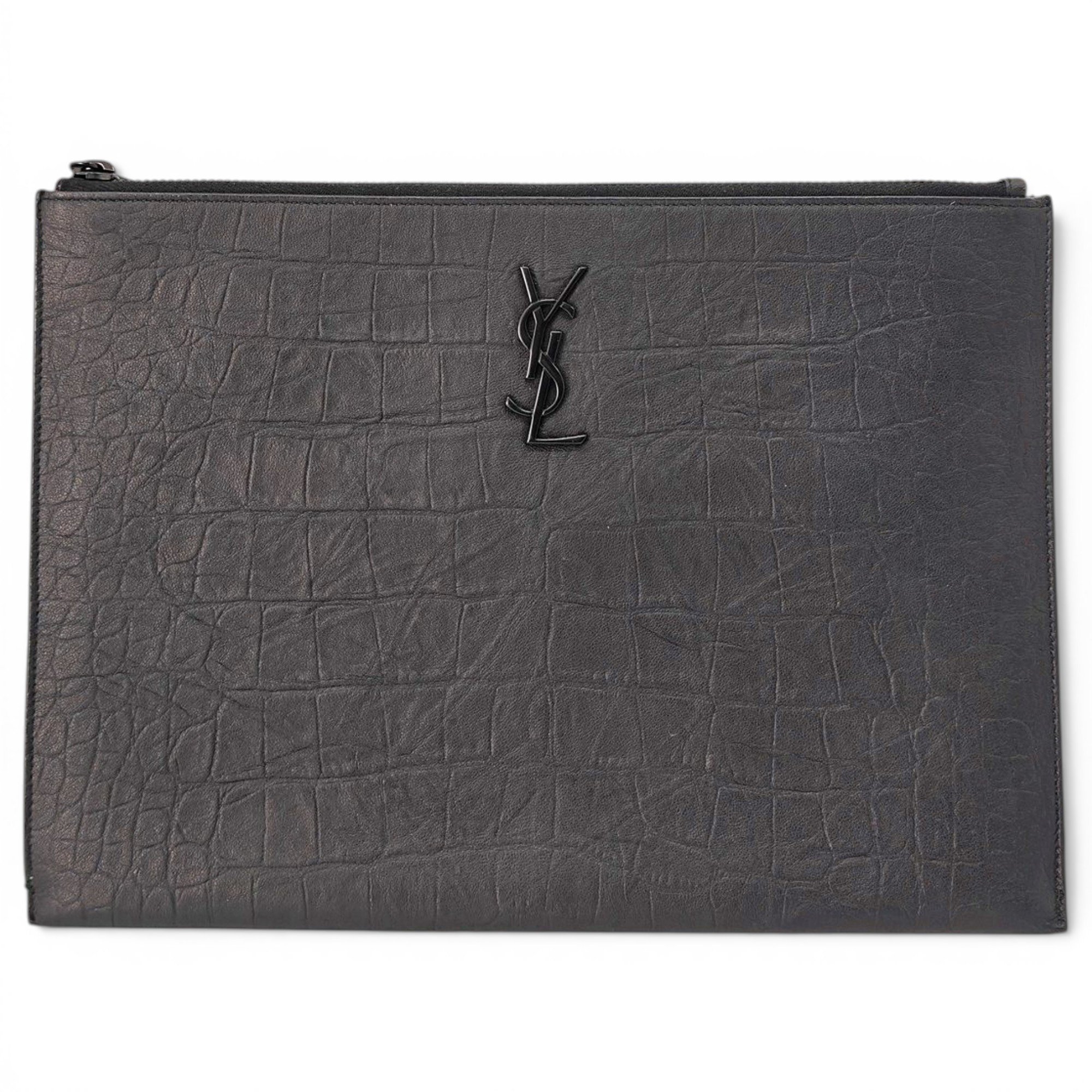 Leather clutch bag