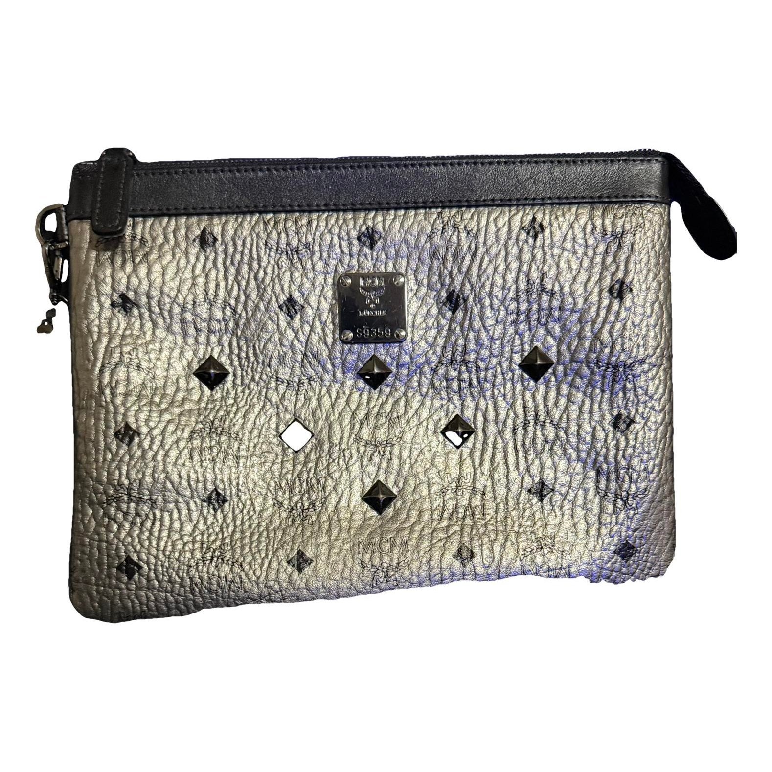 Leather clutch bag