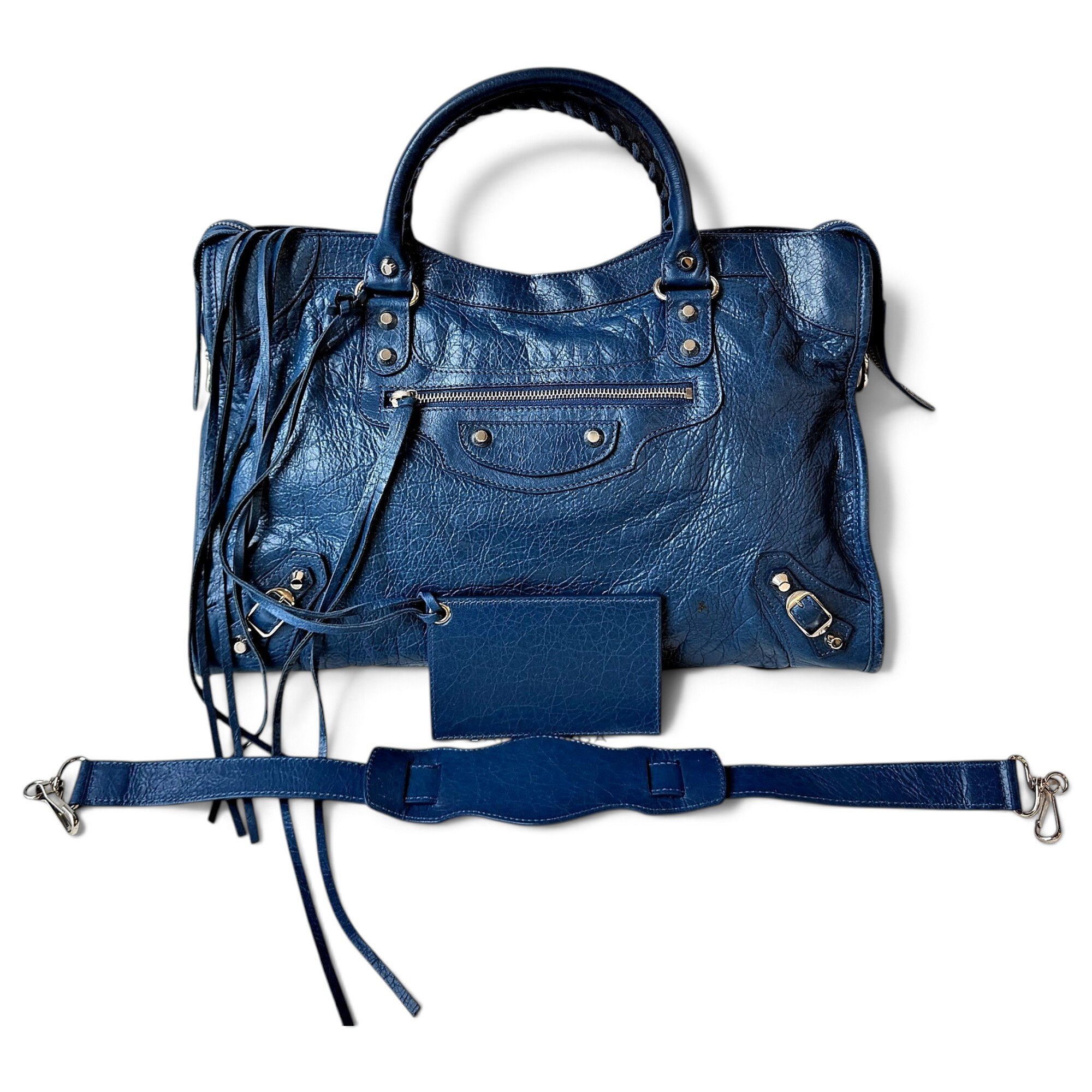 City leather handbag