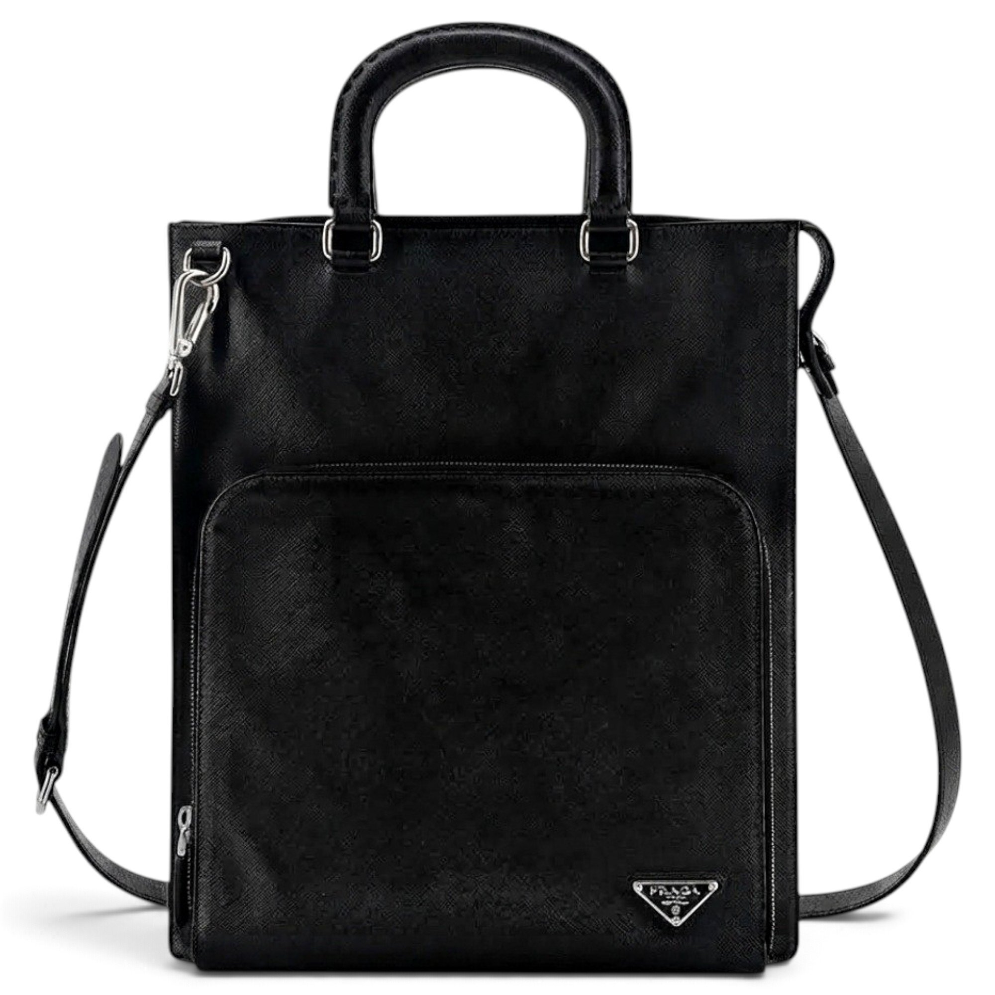 Triangle leather tote