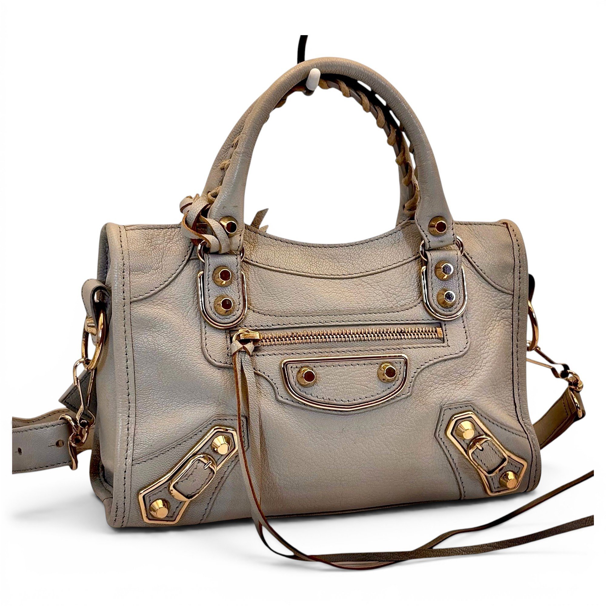City leather handbag