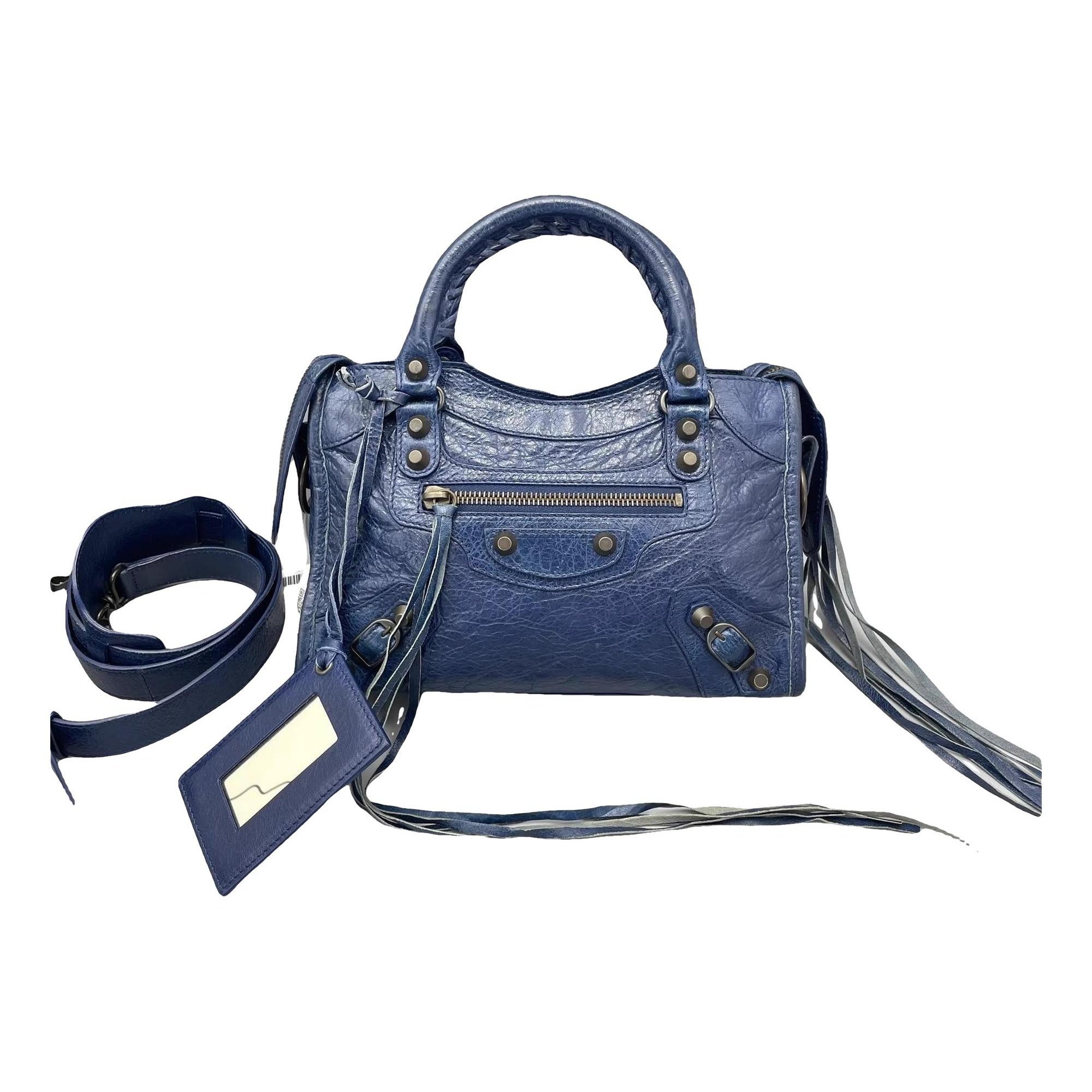 City leather handbag