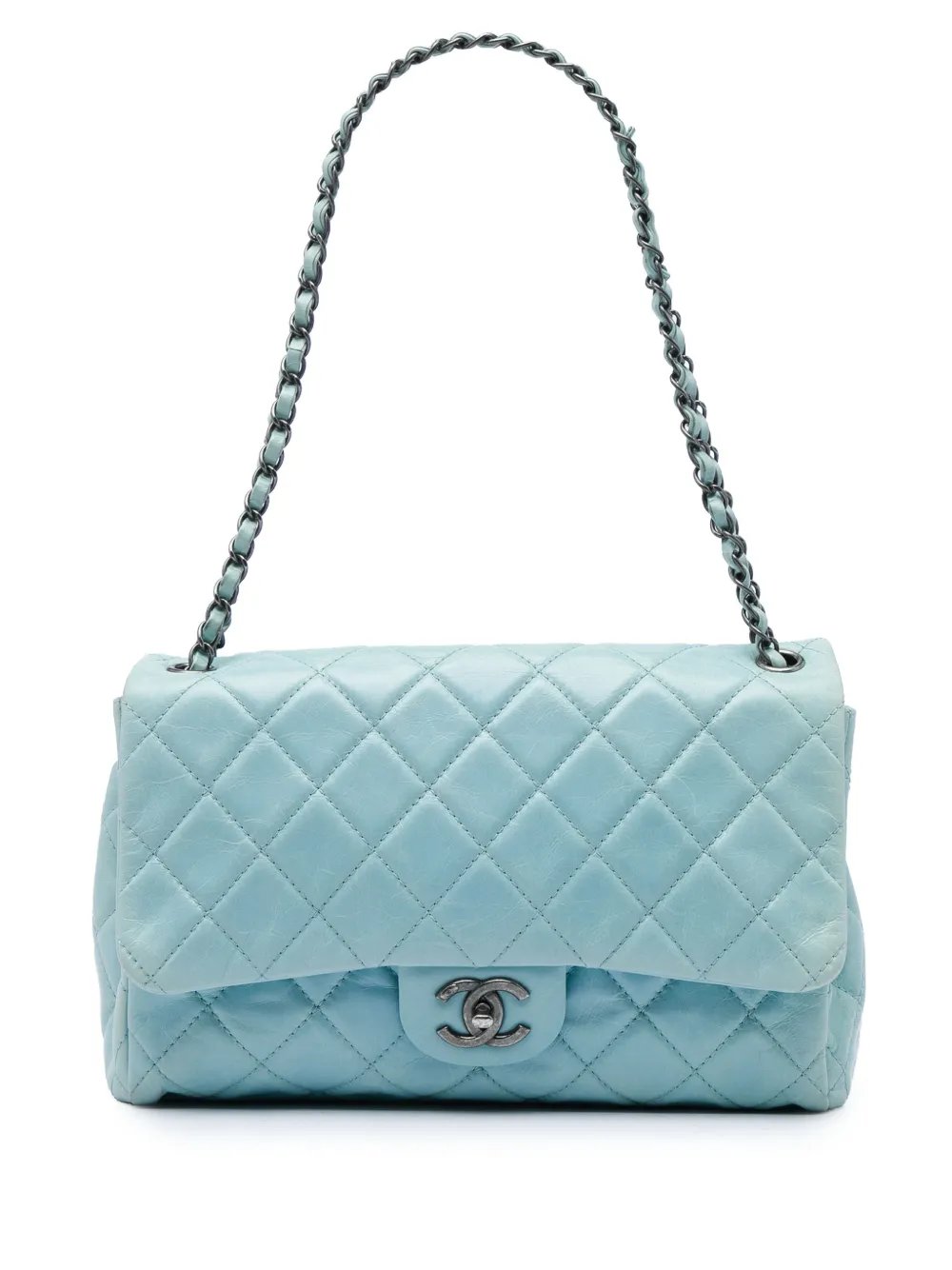 2014-2015 Large Quilted Aged Calfskin Coco Soft Flap shoulder bag