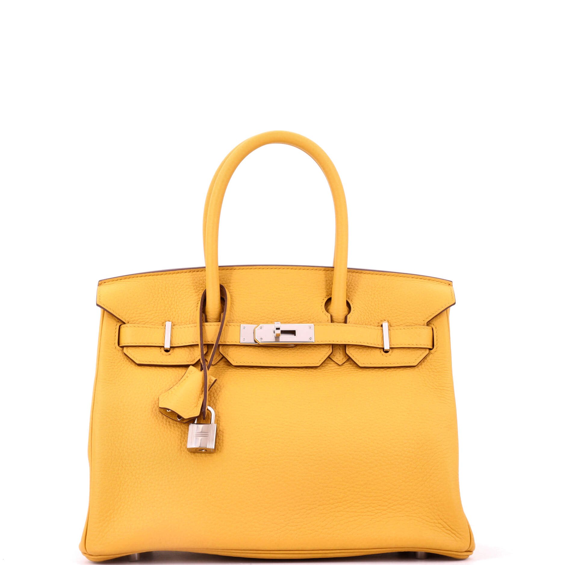 Hermes Birkin Handbag Jaune Ambre Togo with Palladium Hardware 30