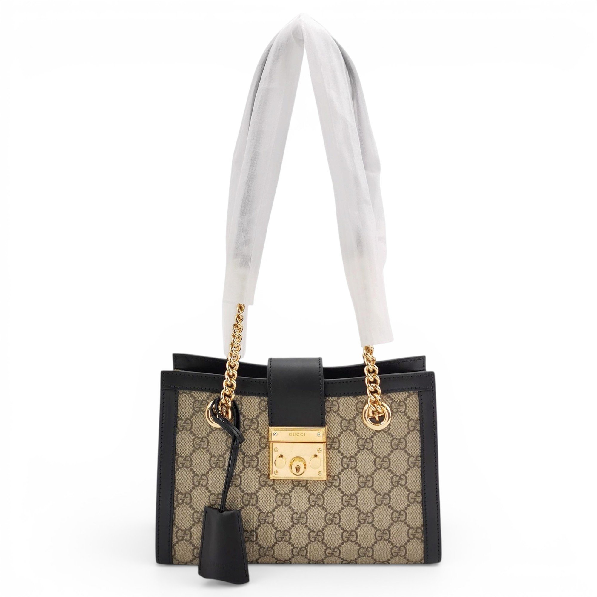 Padlock leather handbag