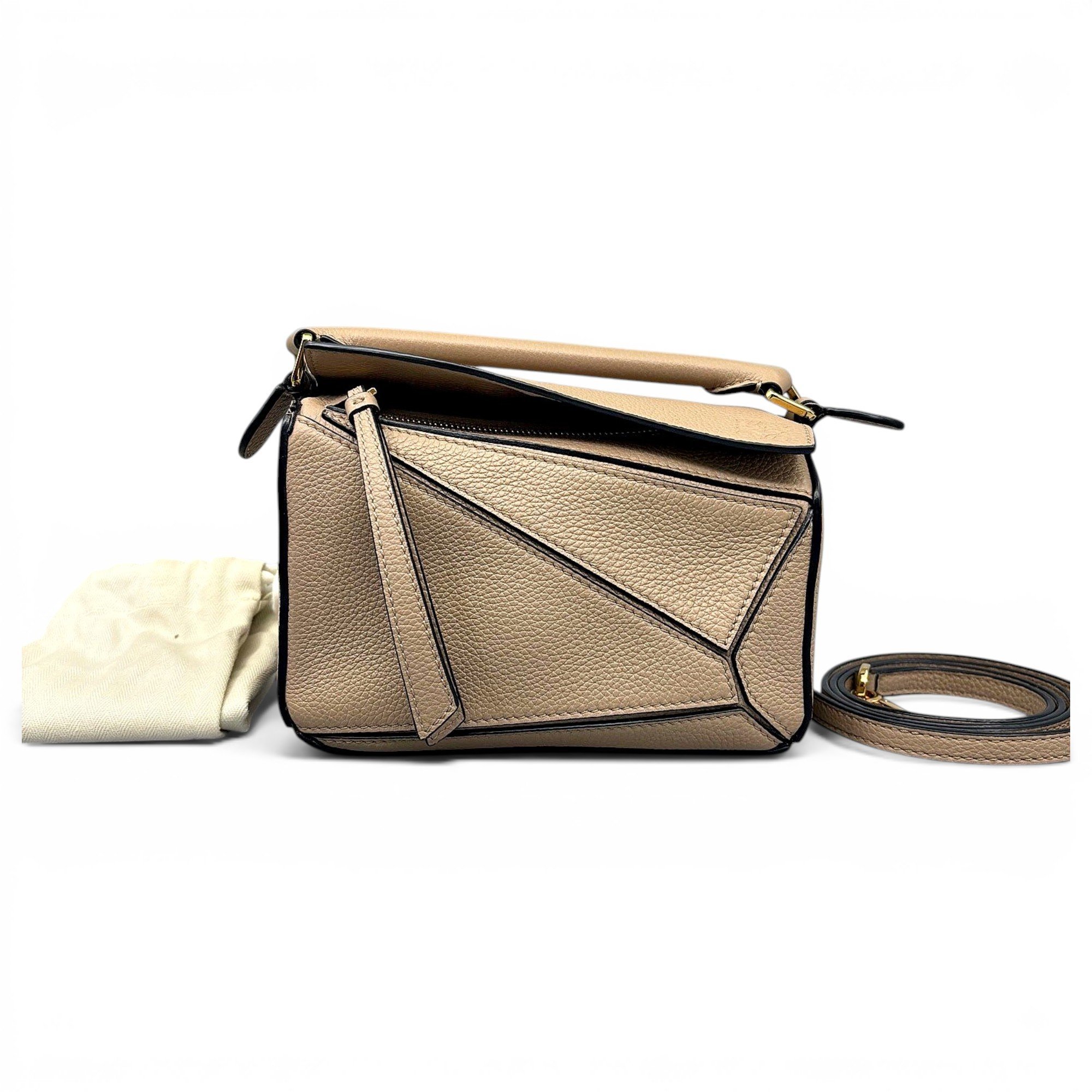 Puzzle leather handbag