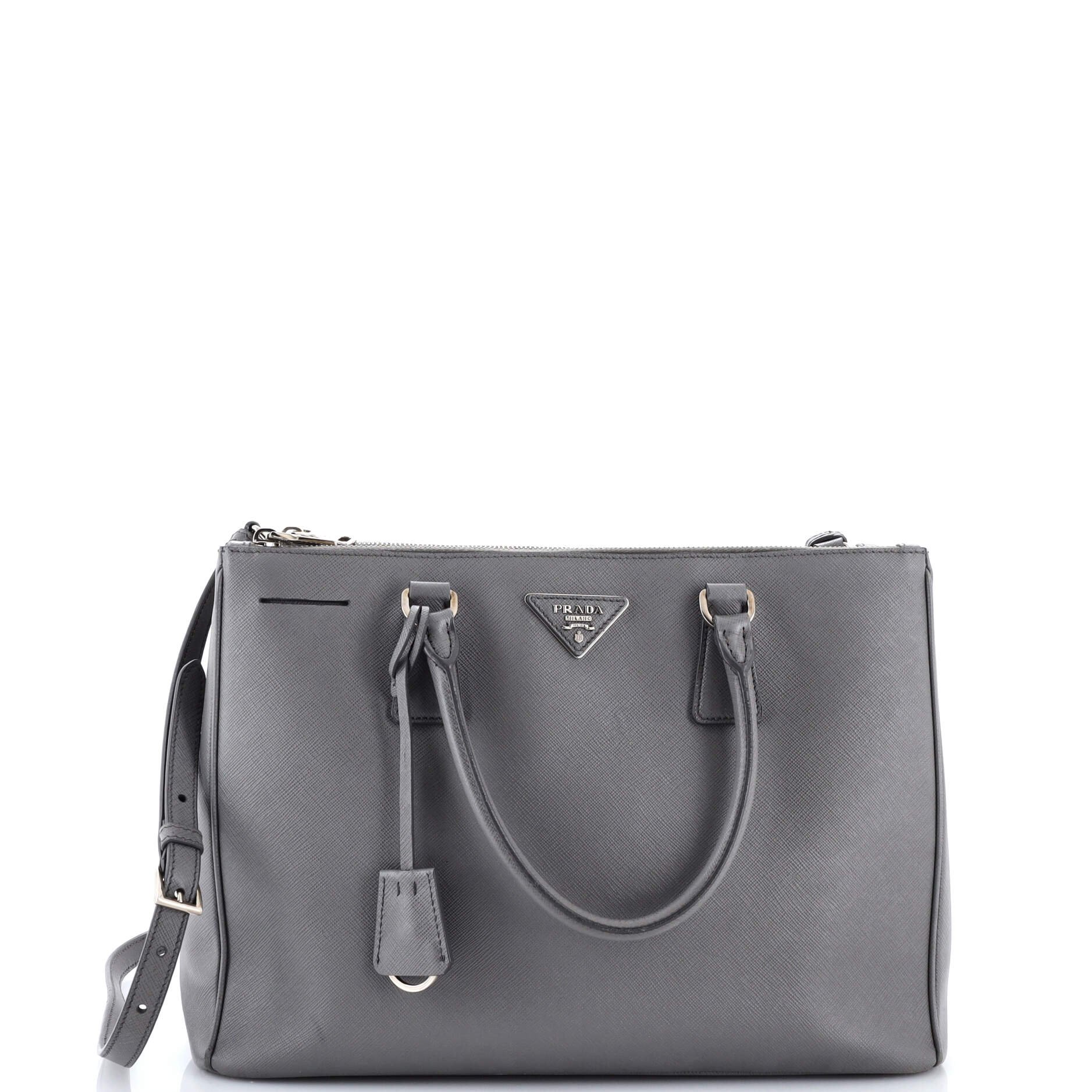 Double Zip Lux Tote Saffiano Leather Medium