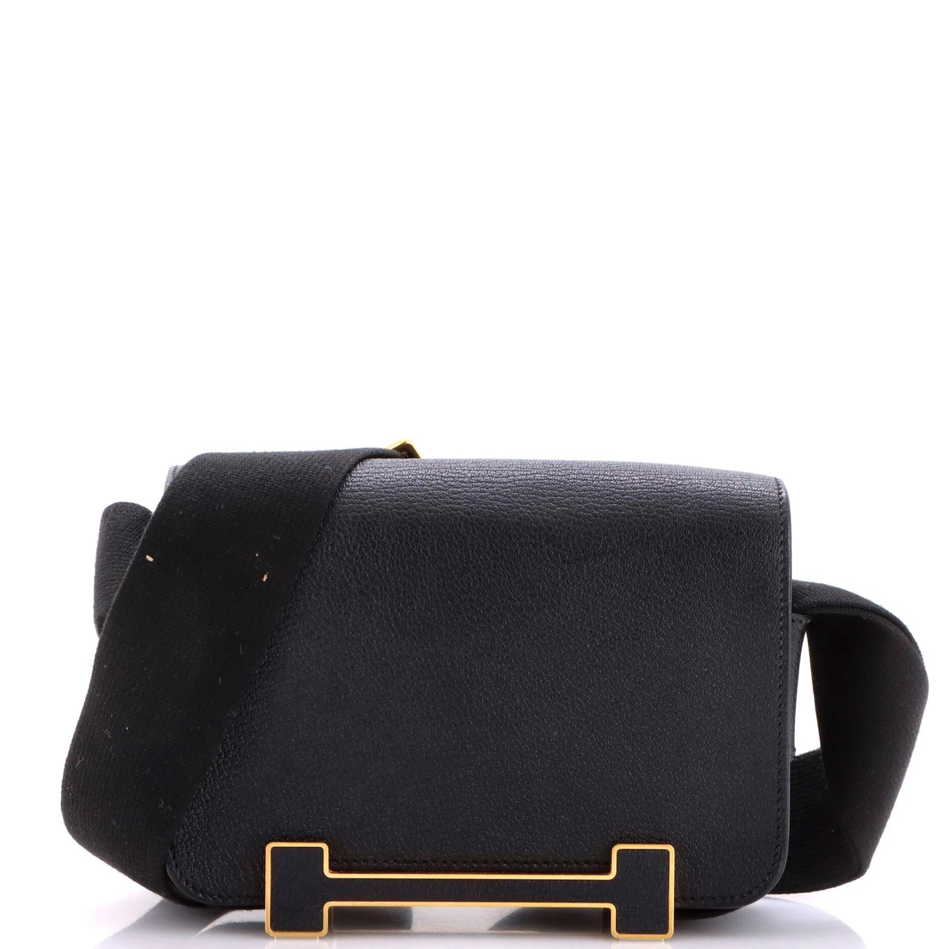 Hermes Geta Handbag Noir Chèvre Mysore Leather 2022