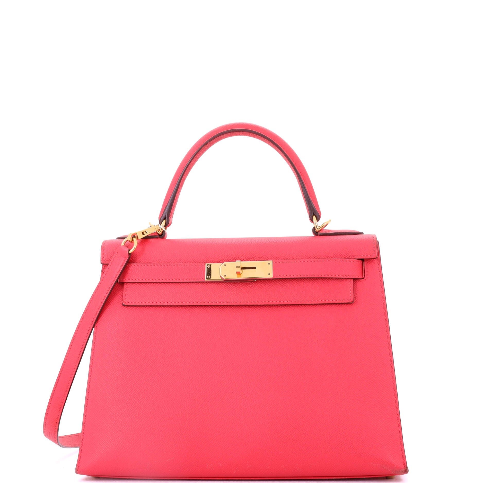 Hermes Kelly Handbag Rose Extreme Epsom with Gold Hardware 28