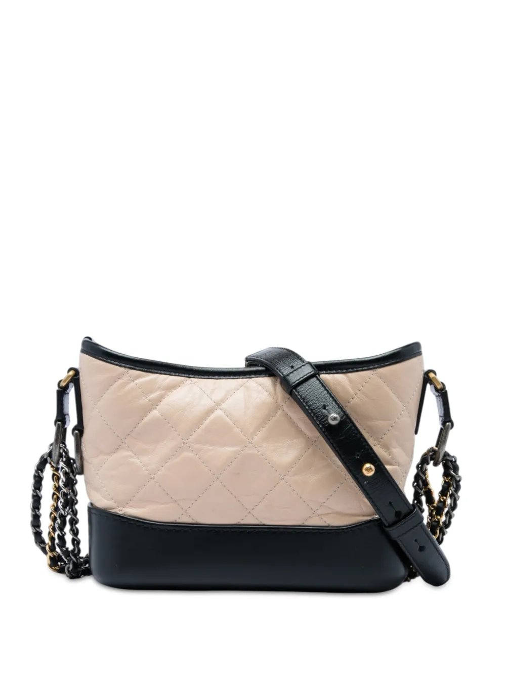 2019 Small Bicolor Quilted Aged Calfskin Gabrielle Hobo crossbody bag