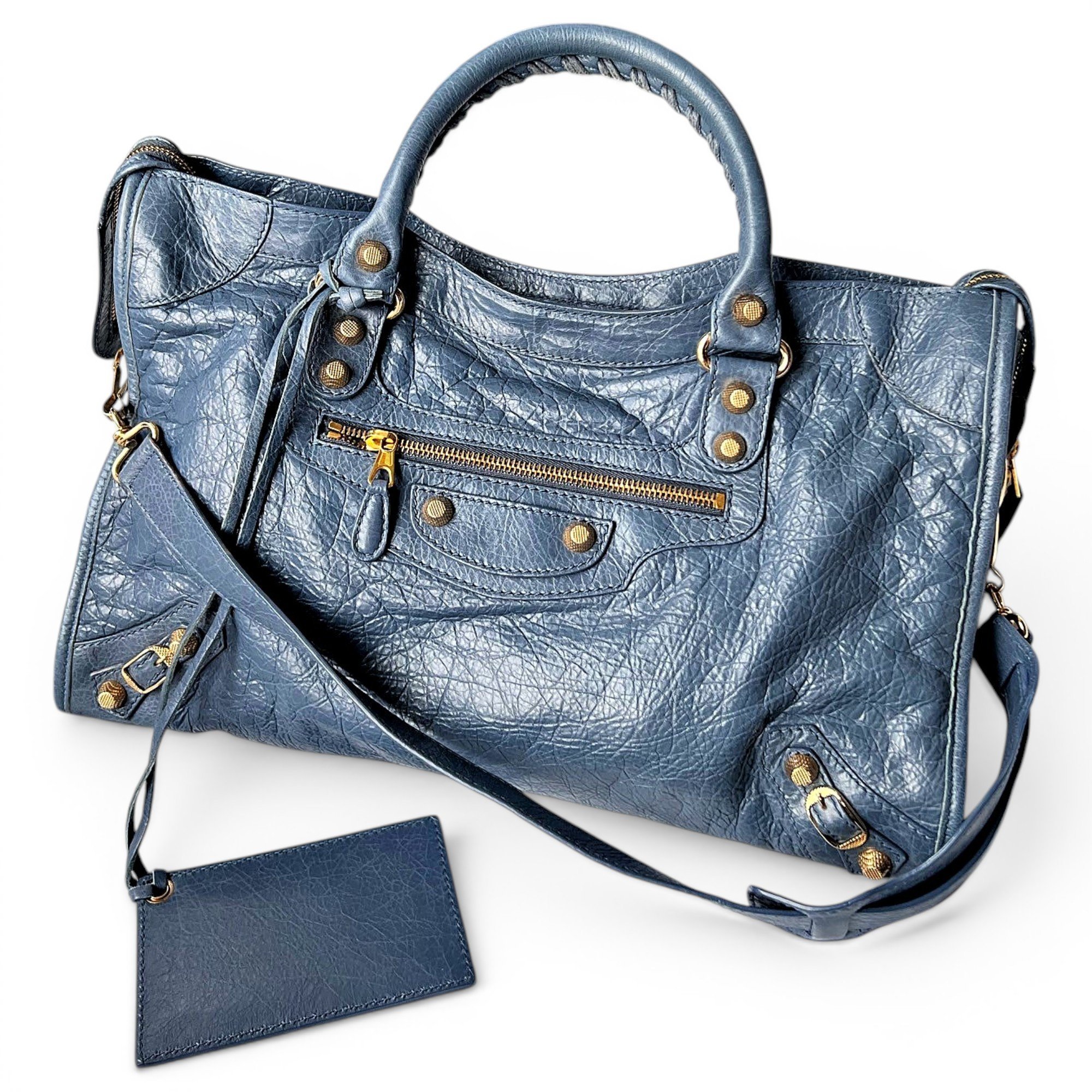 City leather handbag