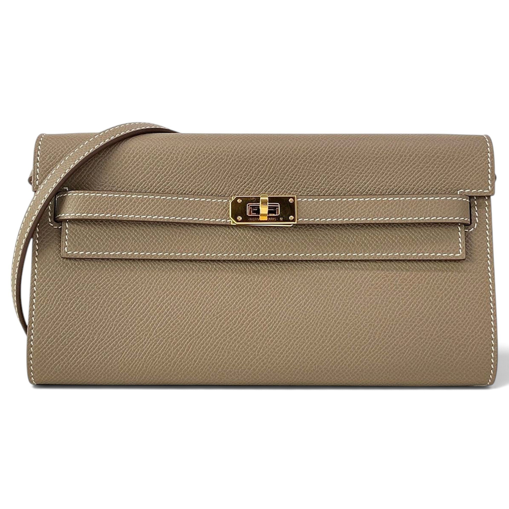 Hermes Kelly Handbag Etoupe Epsom Leather