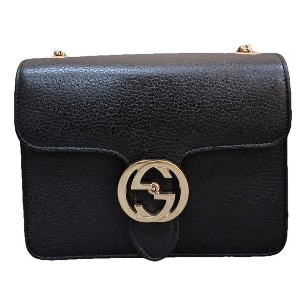 Interlocking leather handbag