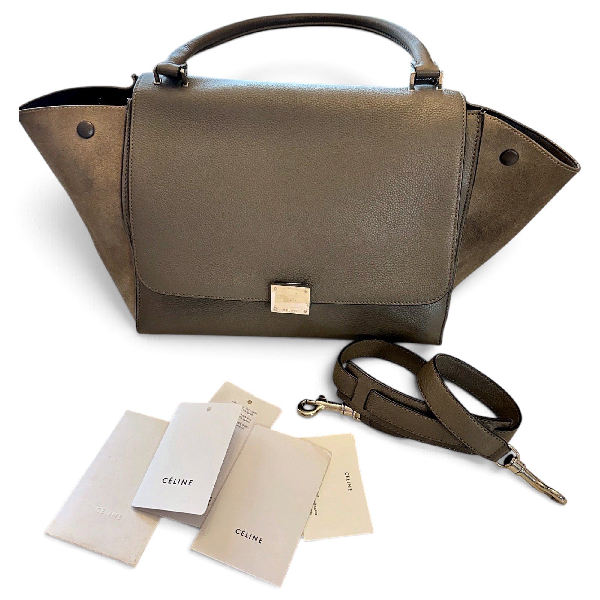 Trapèze leather handbag
