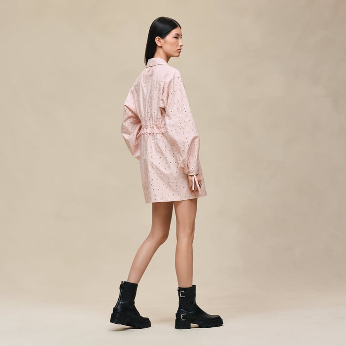 Rose Palomino Embroidered Drawstring Dress