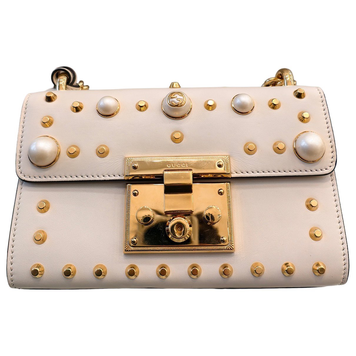Padlock leather handbag