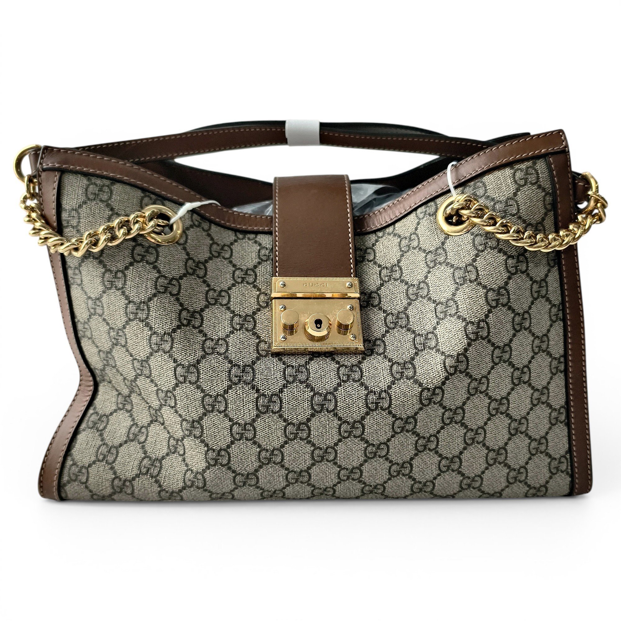 Padlock leather handbag
