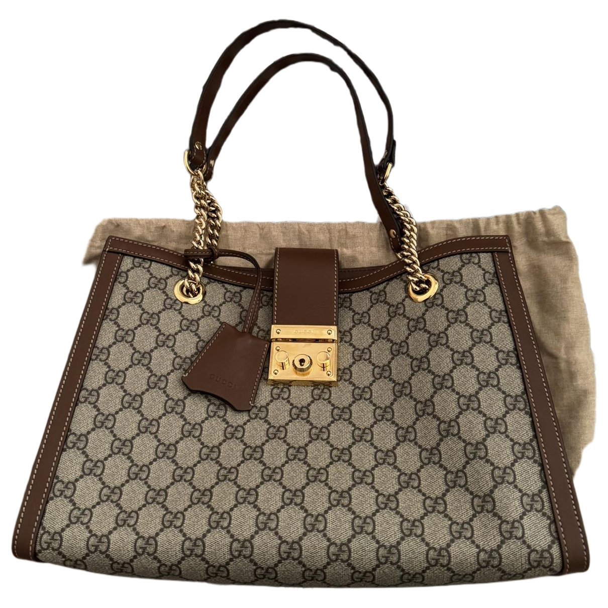 Padlock leather handbag