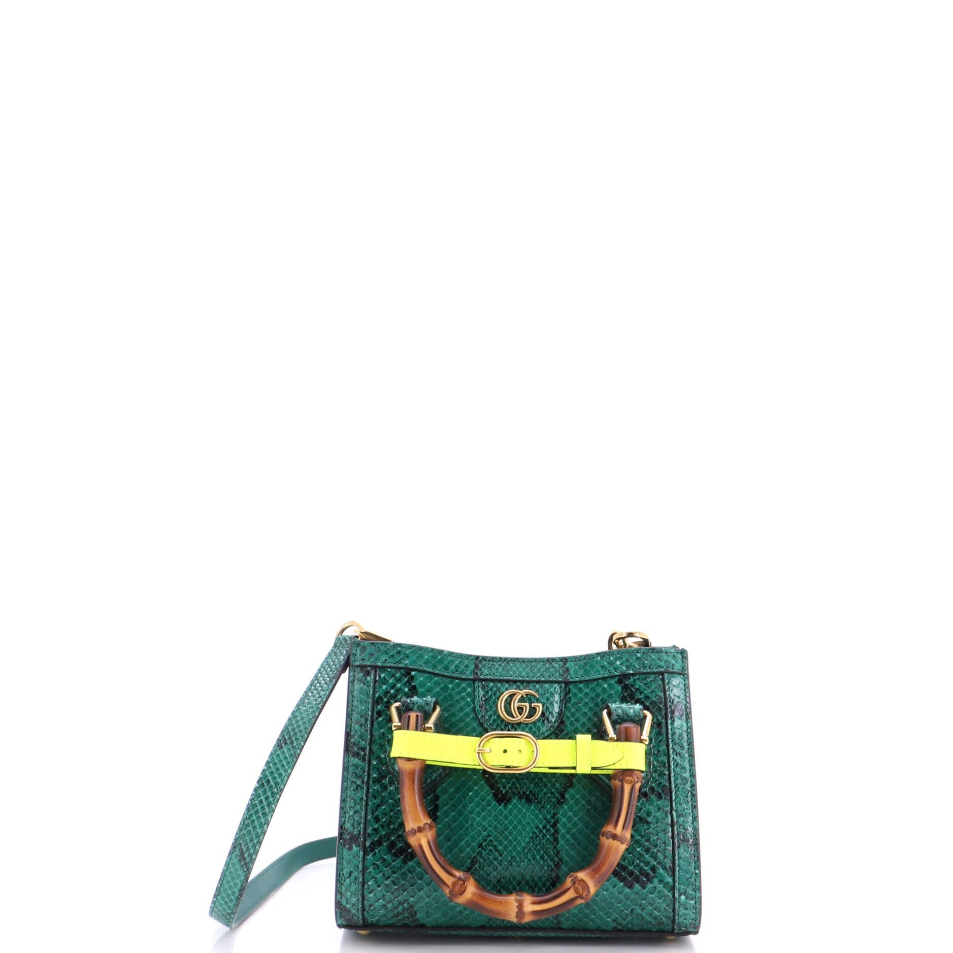 Diana NM Bamboo Handle Tote Python Mini
