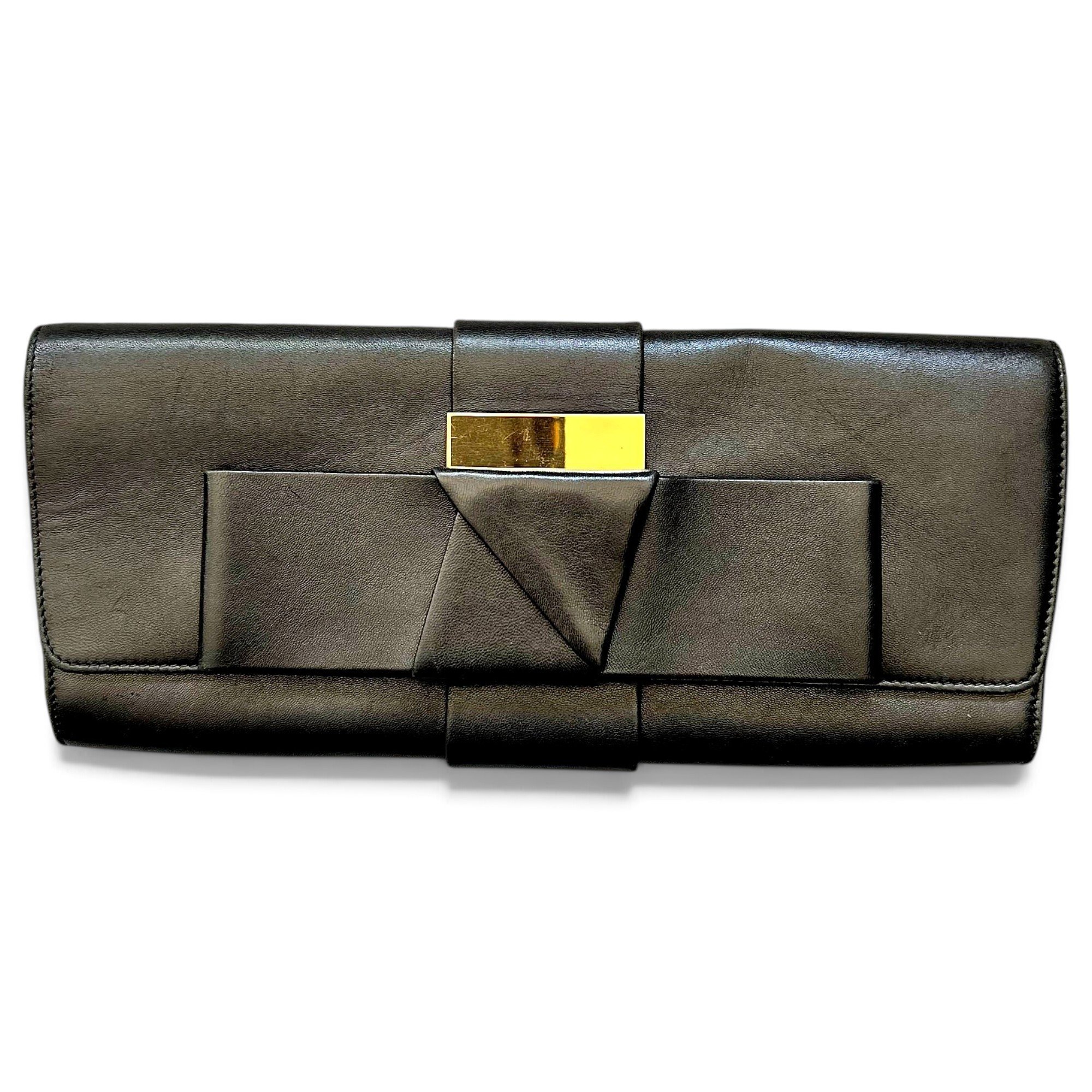 Leather clutch bag