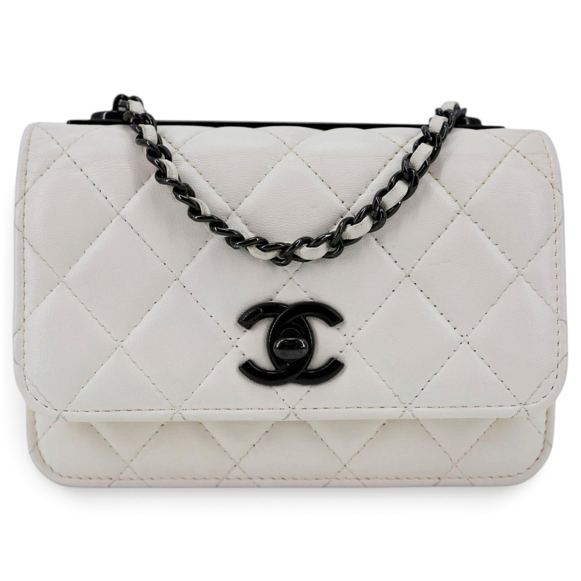 Trendy CC leather crossbody bag