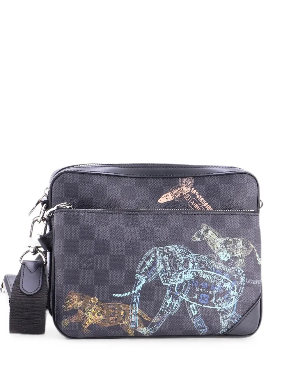 Trio Messenger Bag Limited Edition Wild Animals Damier Graphite crossbody bag