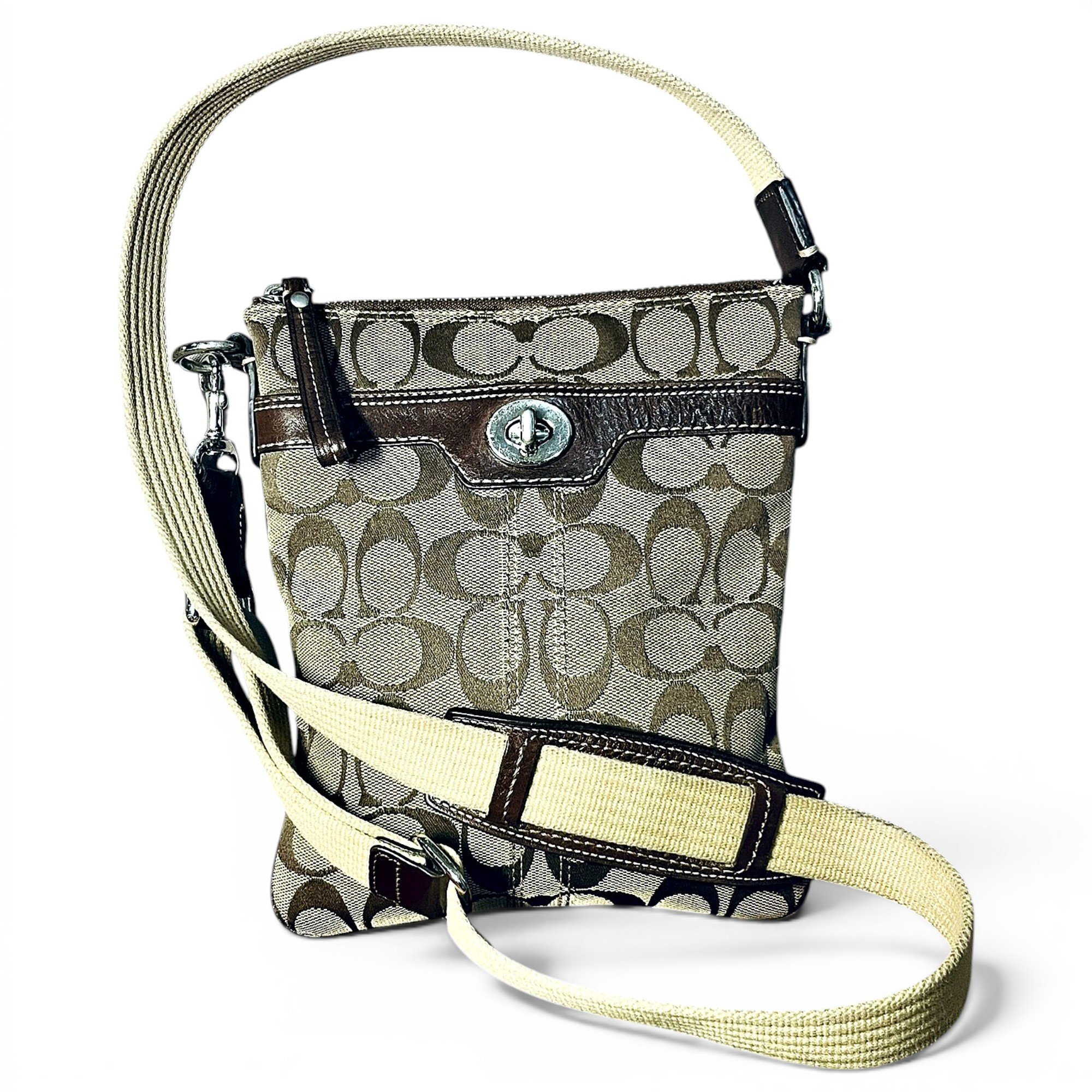 Canvas Courier Crossbody cloth handbag