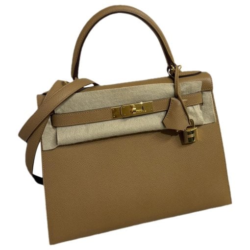 Hermes Kelly 28 Handbag Biscuit Epsom Leather