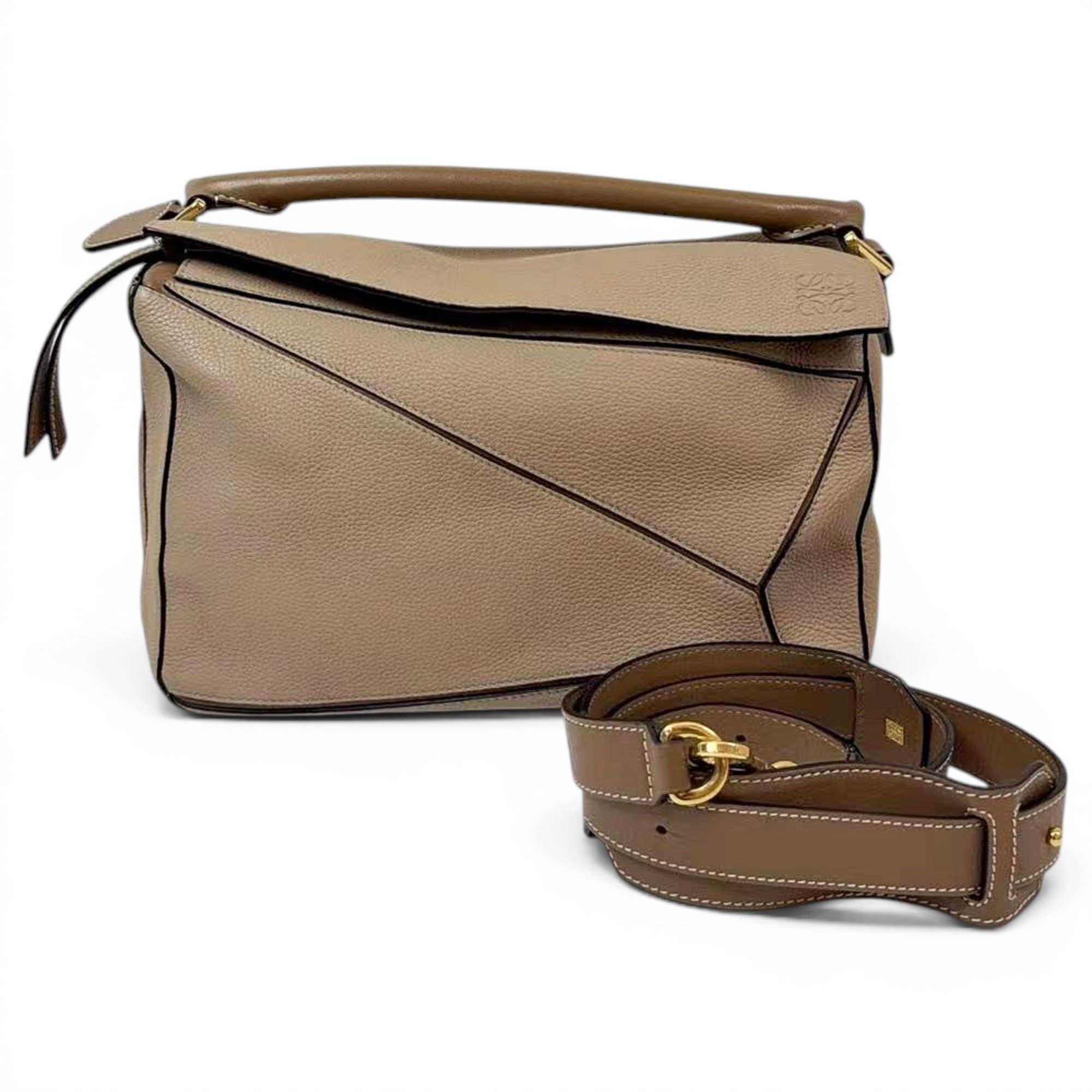 Puzzle leather handbag