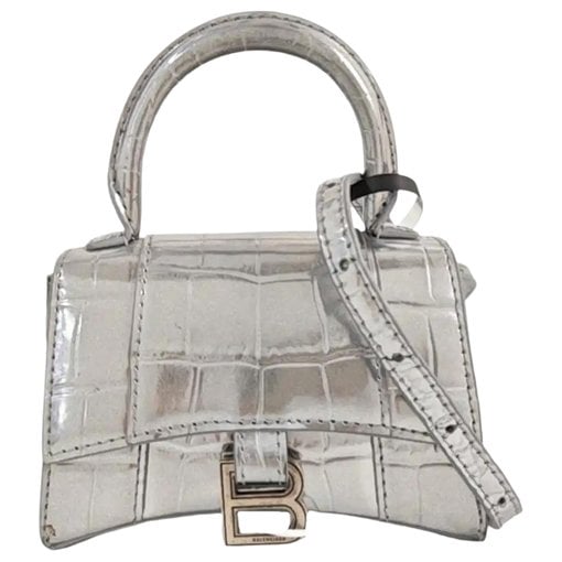 Hourglass leather handbag