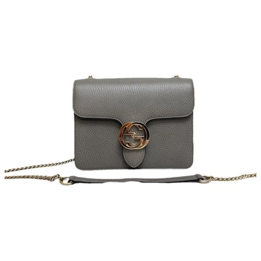 Interlocking leather handbag
