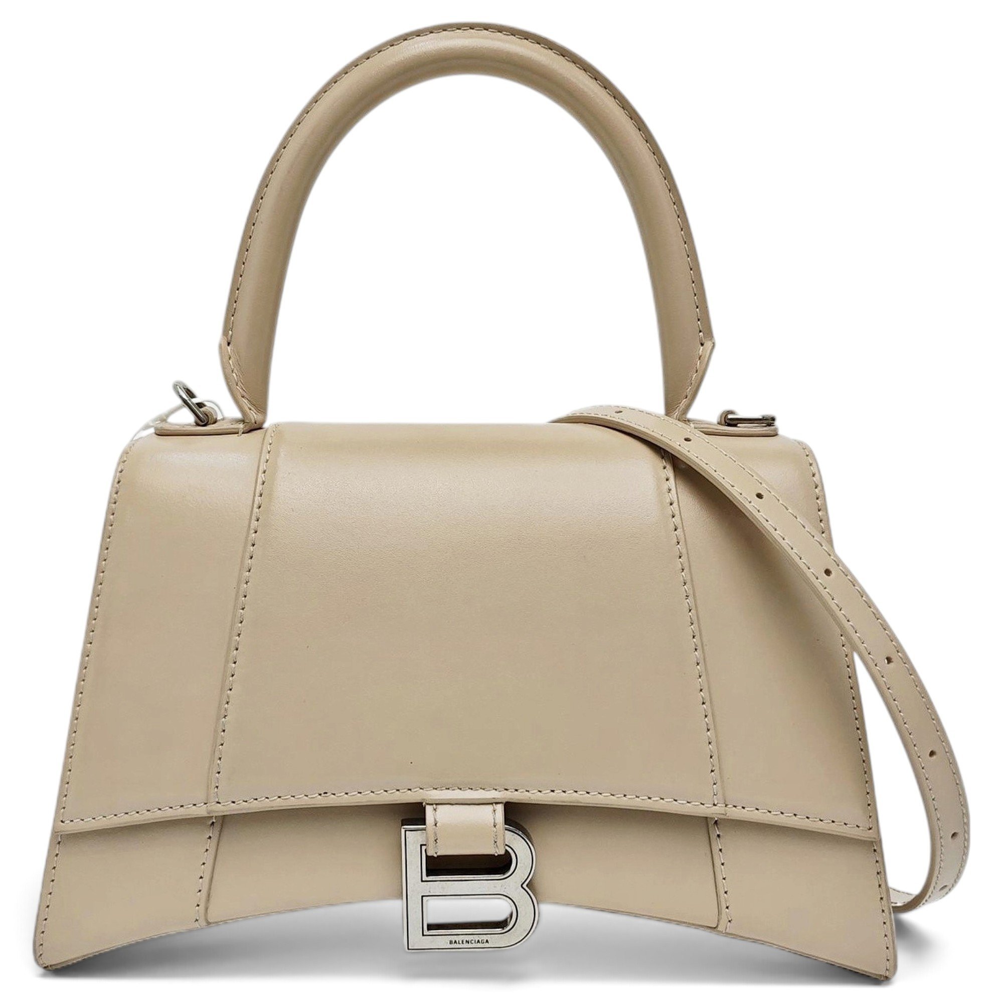 Hourglass leather handbag