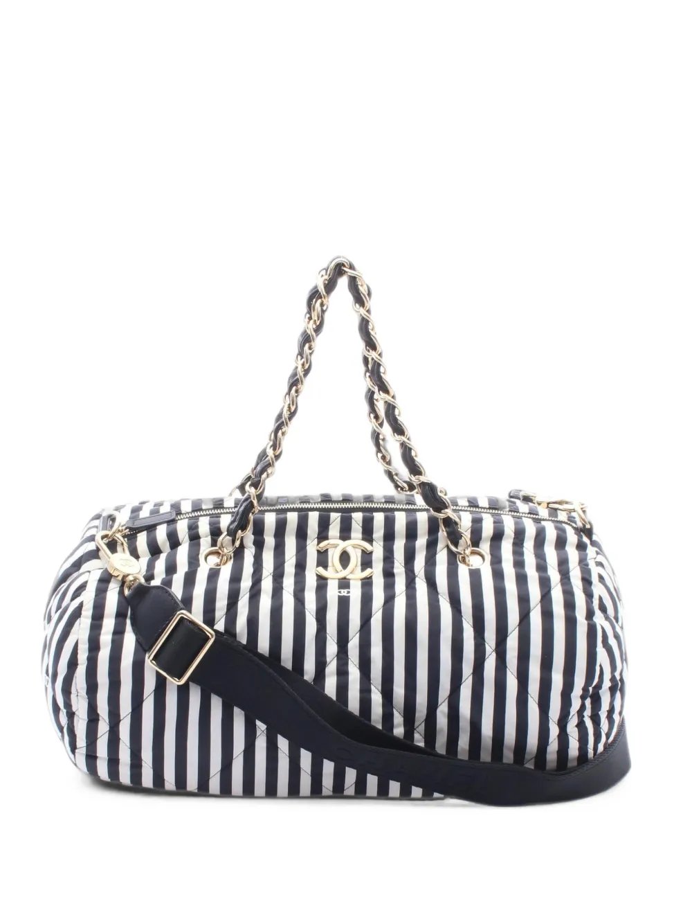 2021s Coco Mark striped bowling tote bag