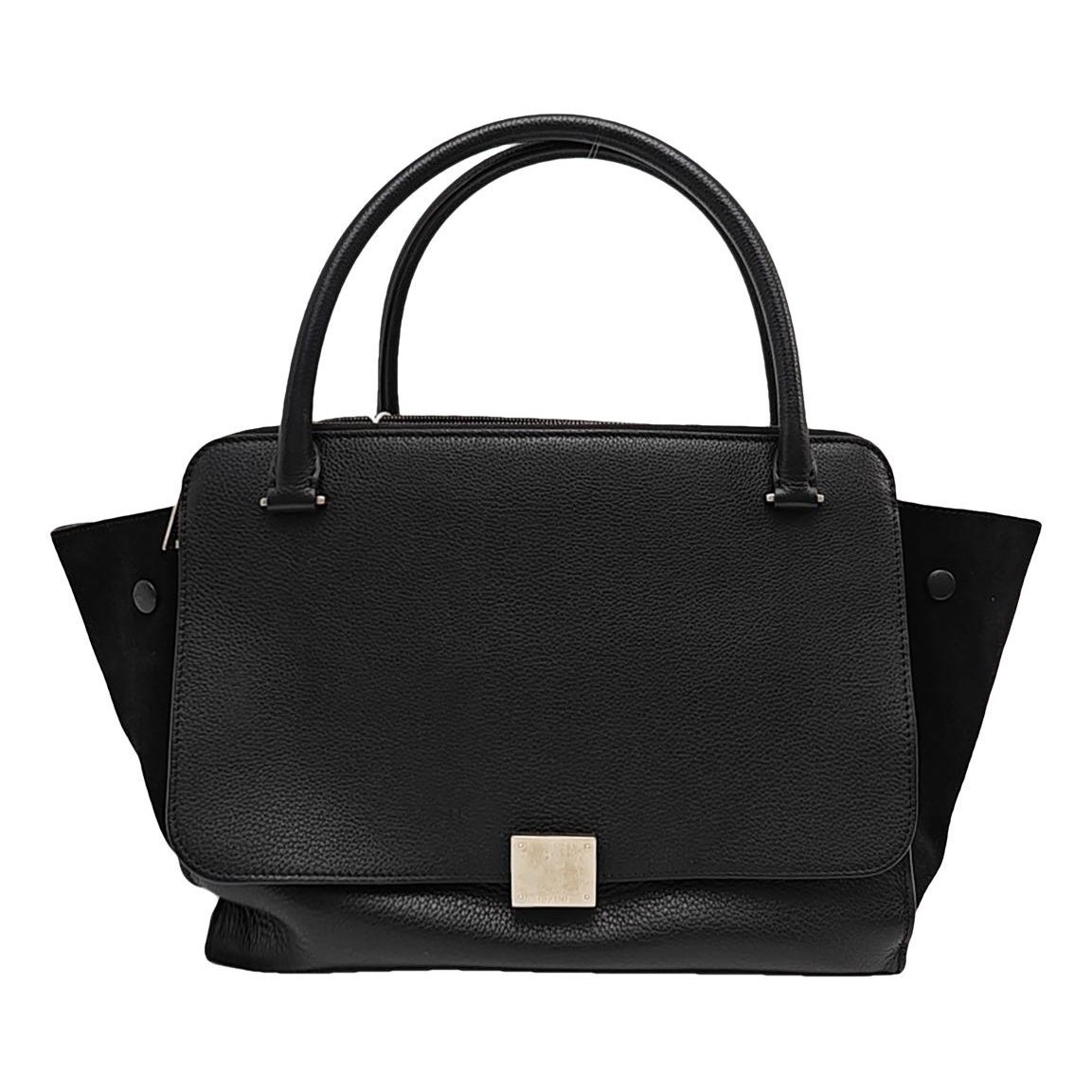 Trapèze leather handbag